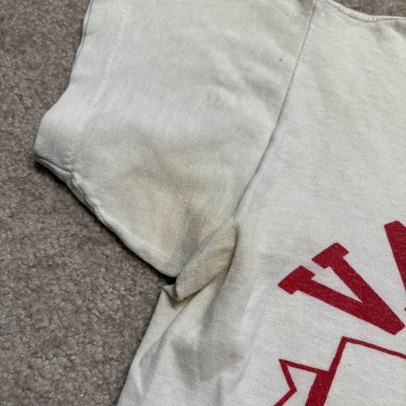 Vtg 70s Champion Shirt Valders Physical Education Small Blue Bar White USA Tee - Picture 9 of 11